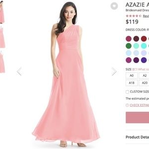 Azazie Ashley Bridesmaid Dress, Flamingo, size 0/2